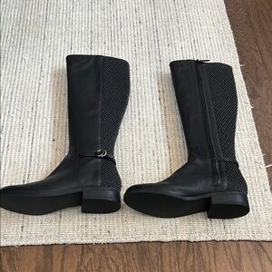 Cole Haan Black Textured Heeled Boots